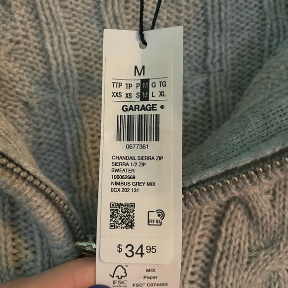 Womens (M) knitted cropped quarter zip sweater - Picture 3 of 3